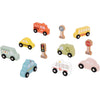 Toky Toy Holzfahrzeug und Verkehrsschild 12-teilig Set