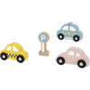 Toky Toy Holzfahrzeug und Verkehrsschild 12-teilig Set