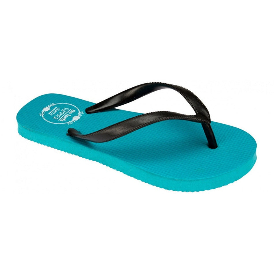 Wairea Teens Slipper Junior Print Blue Aqua Schwarz Größe 33