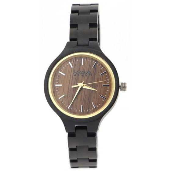 Wave Hawaii Watch Citizen Miyota Damen 3,5 cm Holz braun schwarz