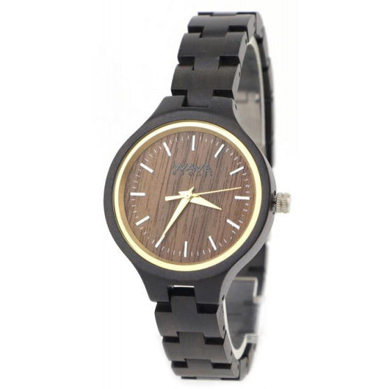 Wave Hawaii Watch Citizen Miyota Damen 3,5 cm Holz braun schwarz