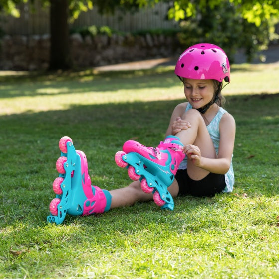 Inline-Skates Hardboot rosa Türkisgröße 32-35
